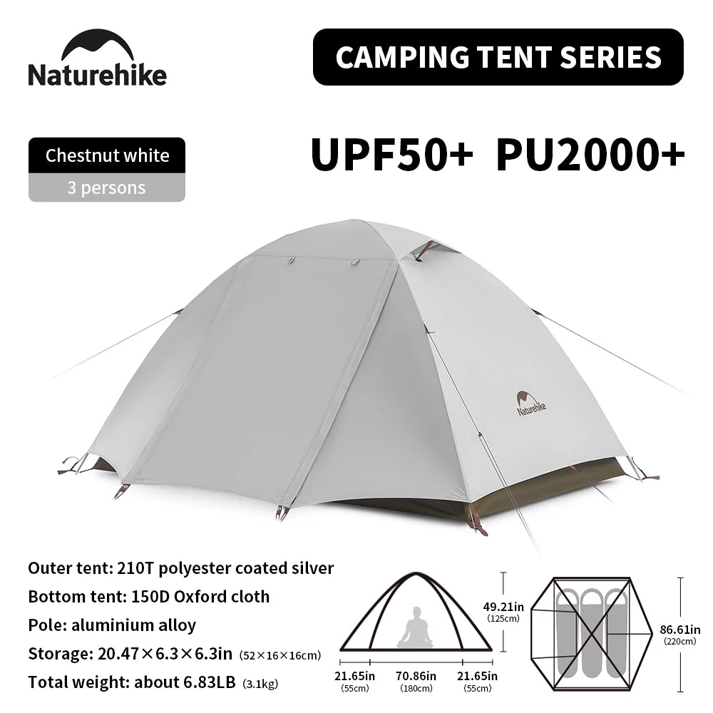 Portable 2-3 Person Waterproof Camping Tent - UPF50+ Protection